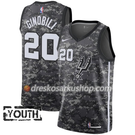 Dječji NBA Dres San Antonio Spurs Manu Ginobili 20 Nike City Edition Crna Swingman